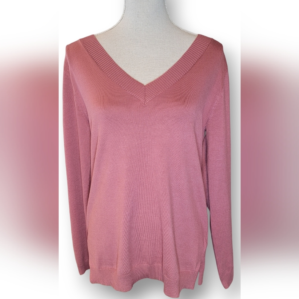 STITCHFIX 41 HAWTHORN V-Neck Sweater in Blush Size L New!